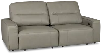 Rudy Gray Lthr/vinyl Power Extension Chaise Sofa
