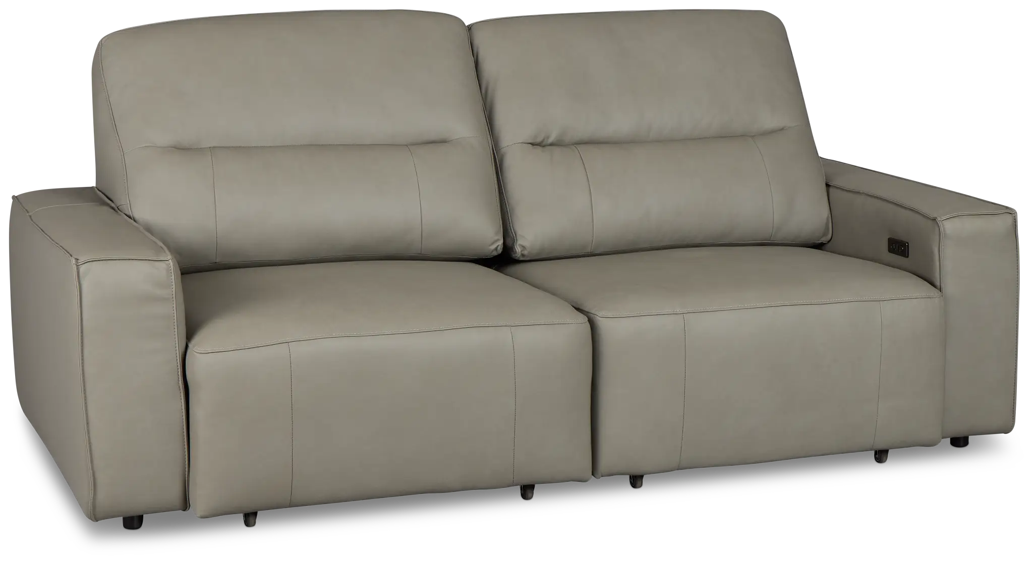 Rudy Gray Lthr/vinyl Power Extension Chaise Sofa Rudy Gray Lthr/vinyl Power Extension Chaise Sofa