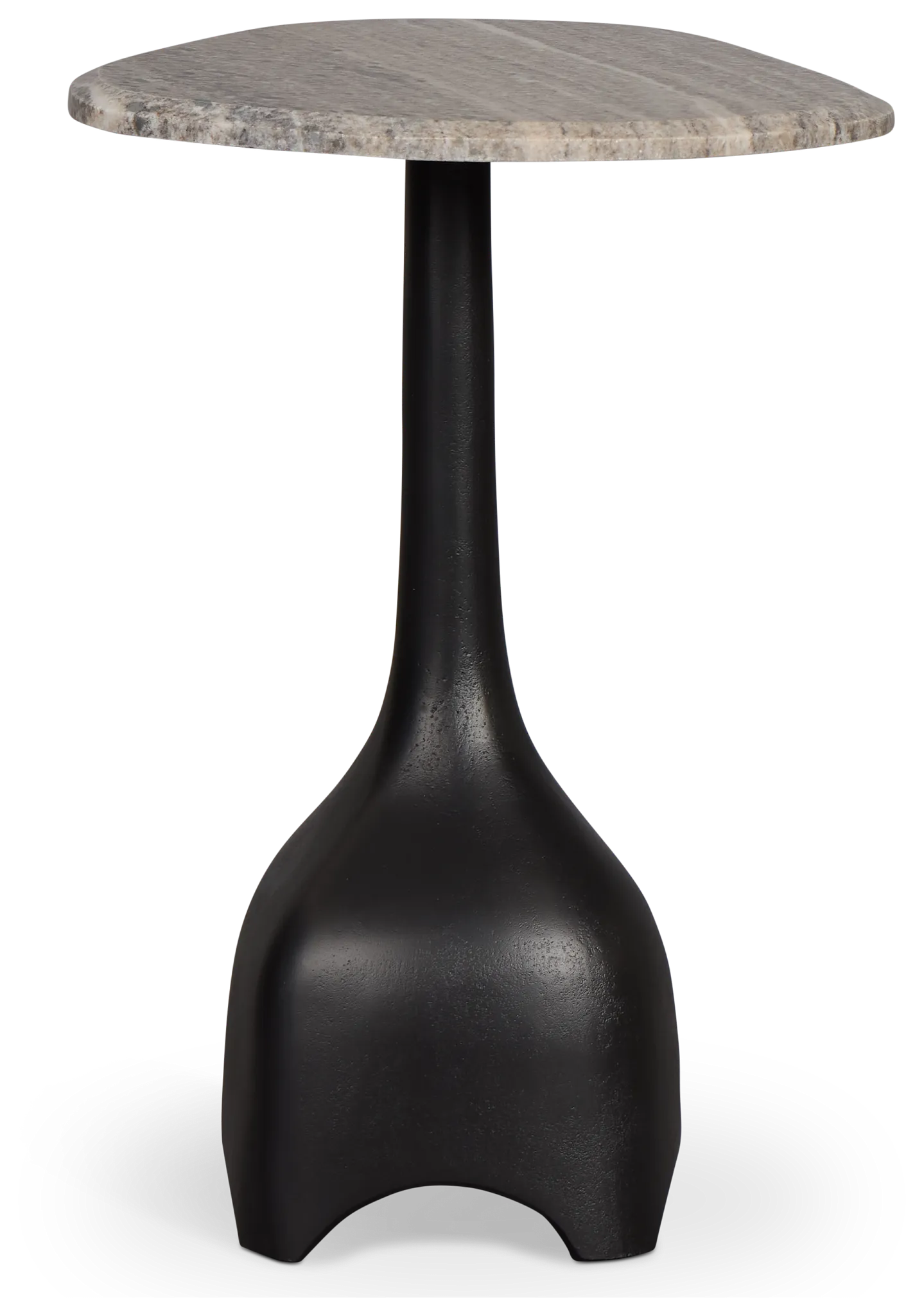 Lital Black Stone Accent Table