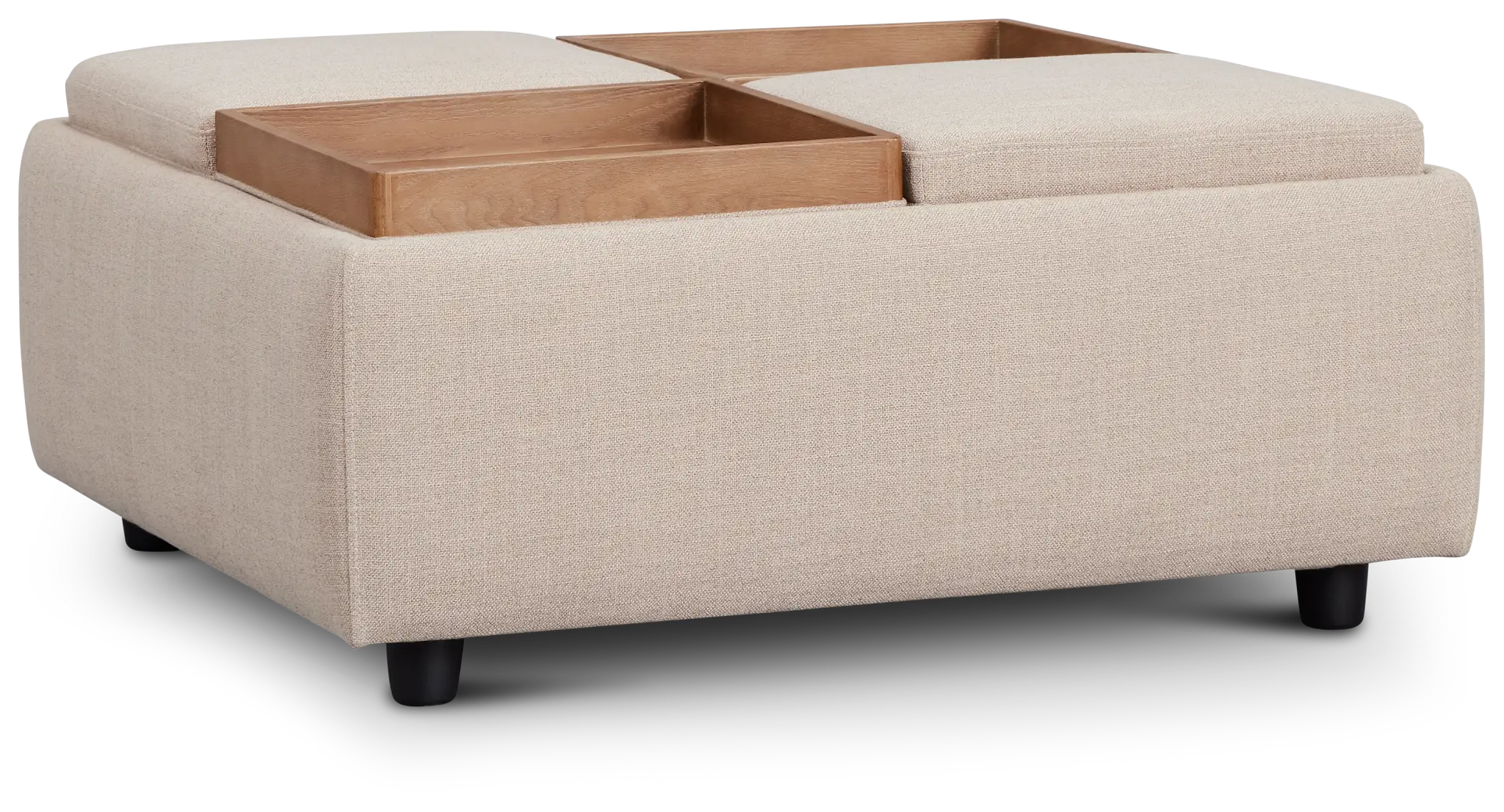 Yvonne Light Beige Fabric Storage Accent Ottoman Yvonne Light Beige Fabric Storage Accent Ottoman