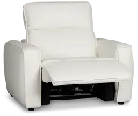 Tidal White Lthr/vinyl Power Recliner