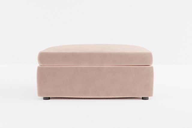 Destin Joya Light Pink Velvet Cocktail Ottoman