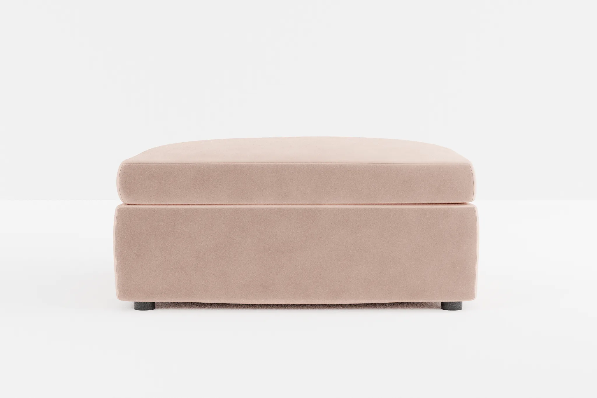 Destin Joya Light Pink Velvet Cocktail Ottoman