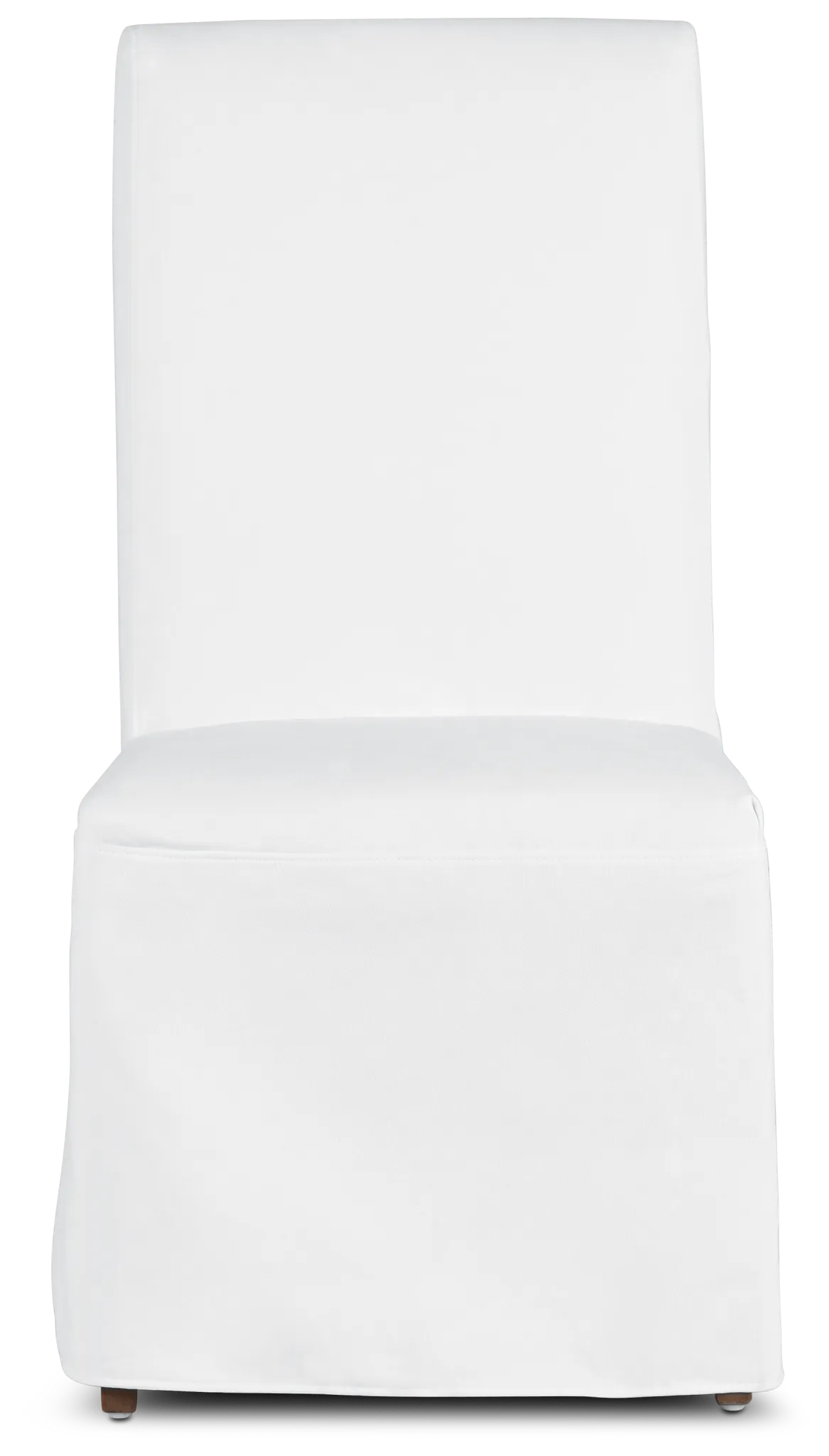 Harbor White Long Slipcover Chair With Medium-tone Leg