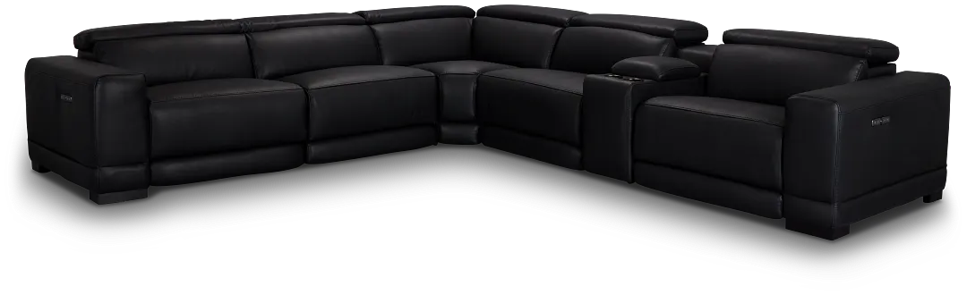 Lombardy Black Micro Medium Dual Power 2-arm Reclining Sectional