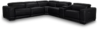 Lombardy Black Micro Medium Dual Power 2-arm Reclining Sectional