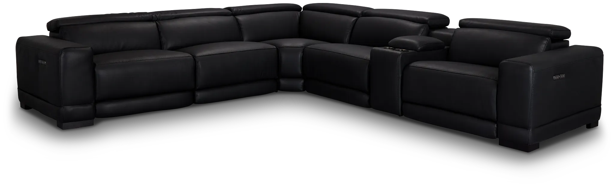 Lombardy Black Micro Medium Dual Power 2-arm Reclining Sectional