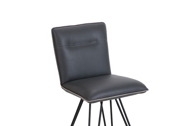 Demi Dark Gray Swivel 24" Upholstered Barstool