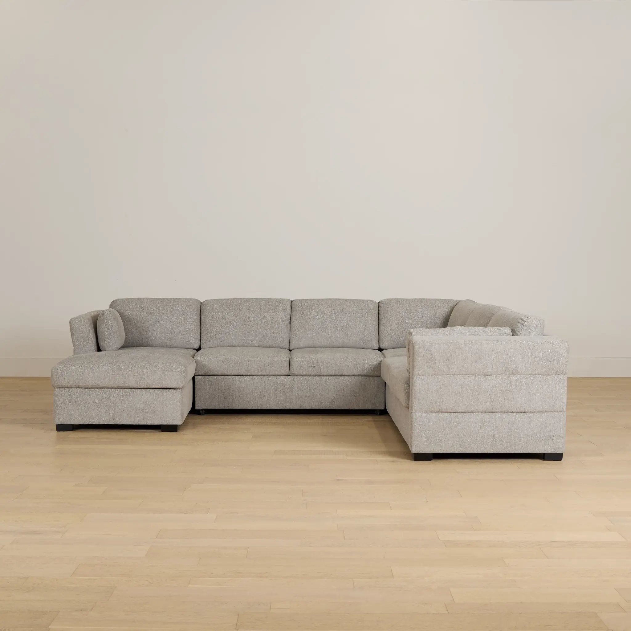 Amber Light Gray Fabric Large Left Chaise Storage Sleeper Sectional Amber Light Gray Fabric Large Left Chaise Storage Sleeper Sectional