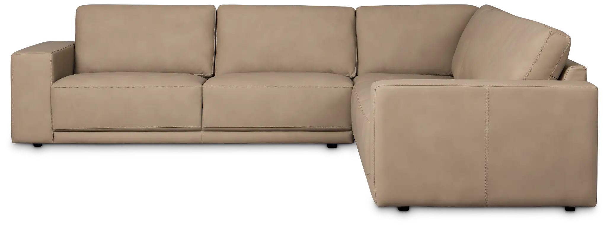 Kellan Taupe Leather Small Two-arm Sectional Kellan Taupe Leather Small Two-arm Sectional