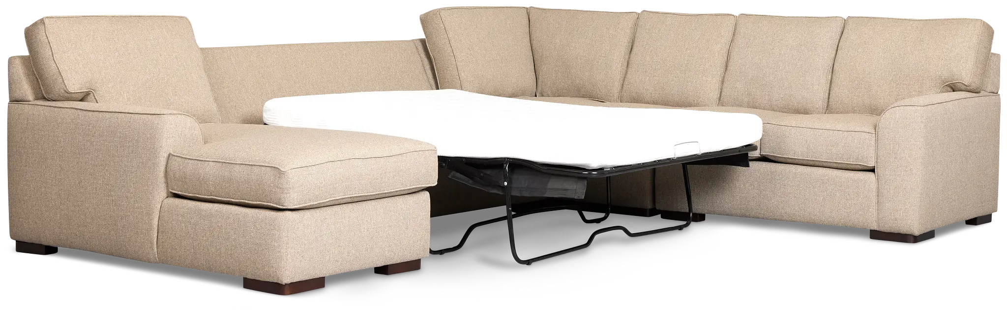 Sinclair Brown Fabric Left Chaise Cooling Memory Foam Sleeper Sectional Sinclair Brown Fabric Left Chaise Cooling Memory Foam Sleeper Sectional