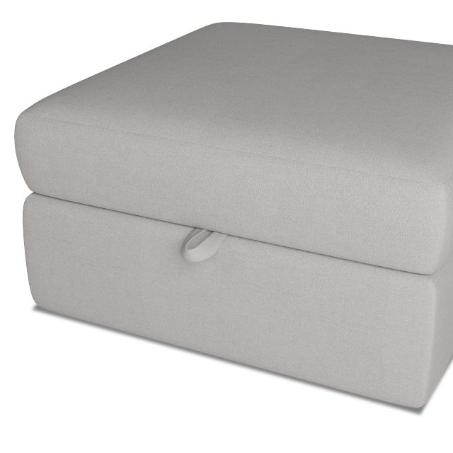 Citymod Light Gray Fabric Storage Ottoman