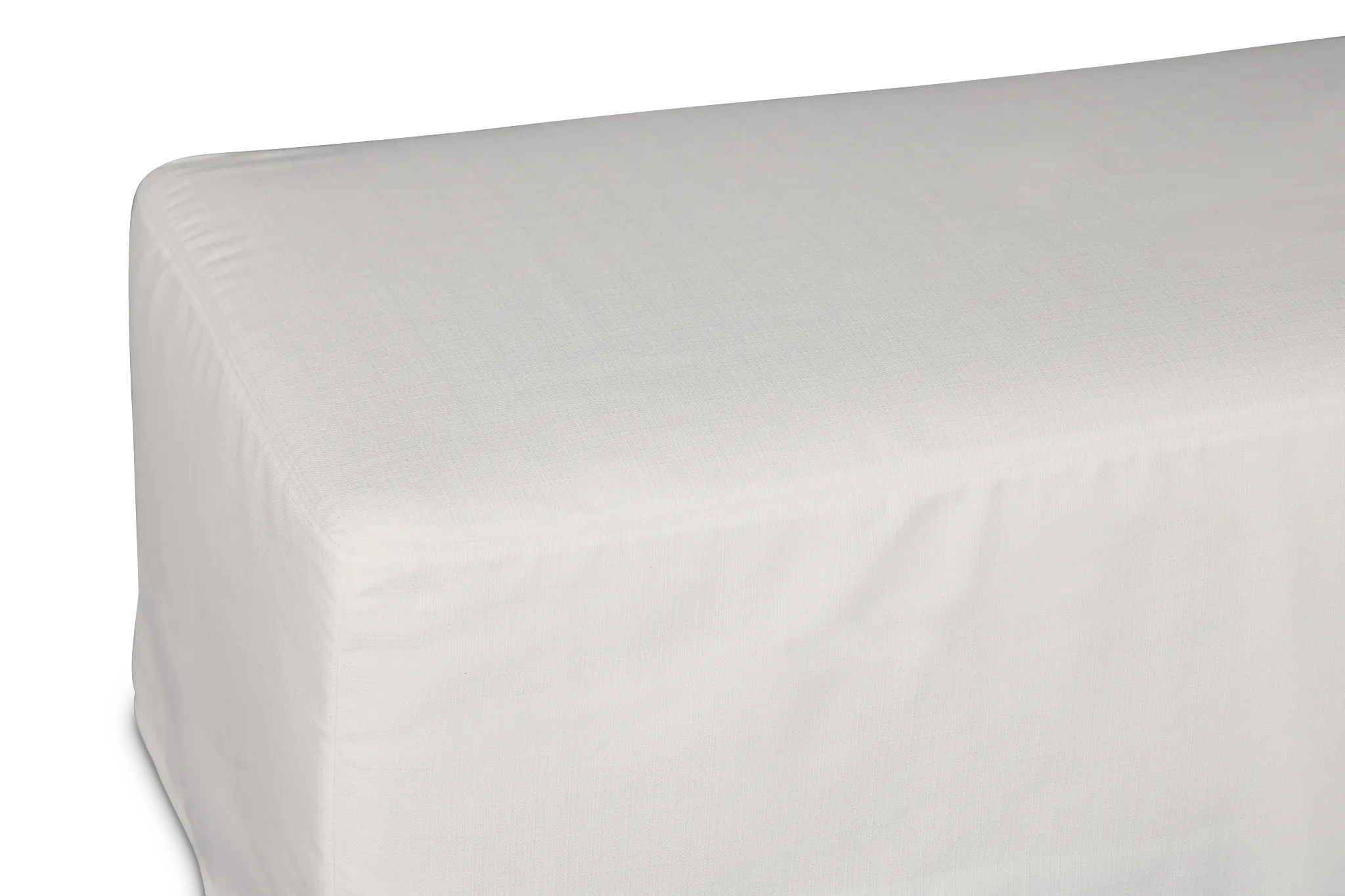 Marren White Fabric Ottoman