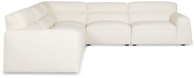 Blanca White Leather 5-piece Modular Sectional