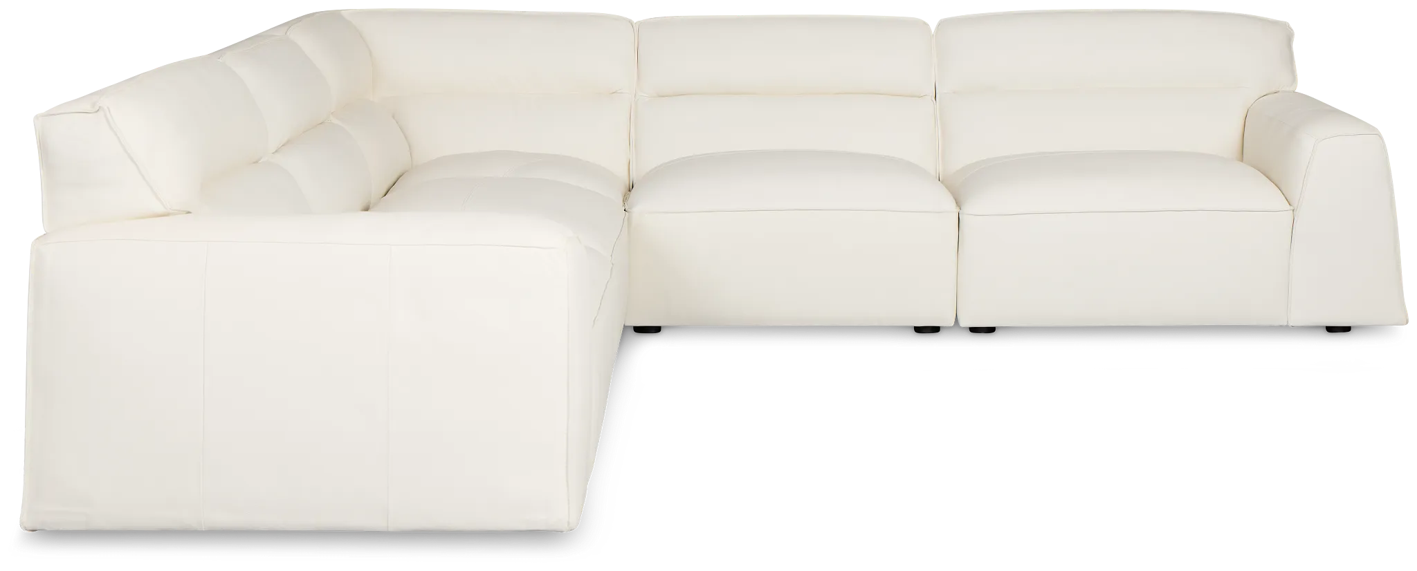 Blanca White Leather 5-piece Modular Sectional