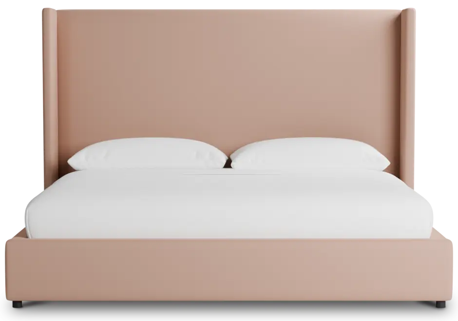 Captiva Joya Light Pink 60" Upholstered Shelter Bed Captiva Joya Light Pink 60" Upholstered Shelter Bed