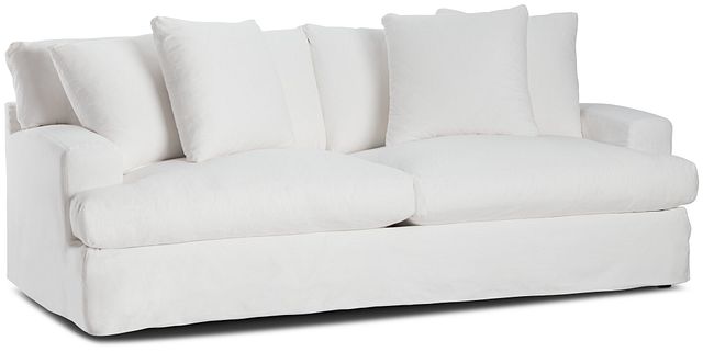 Delilah White Fabric Sofa (3)