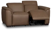 Flexsteel Brodie Dark Brown Lthr/vinyl Power Reclining Loveseat