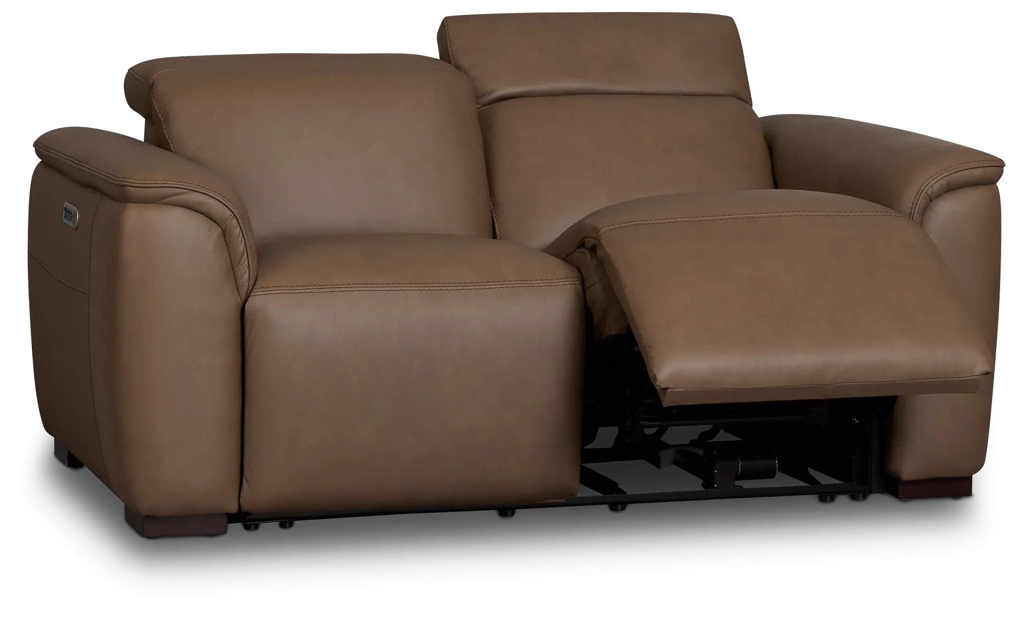 Flexsteel Brodie Dark Brown Lthr/vinyl Power Reclining Loveseat