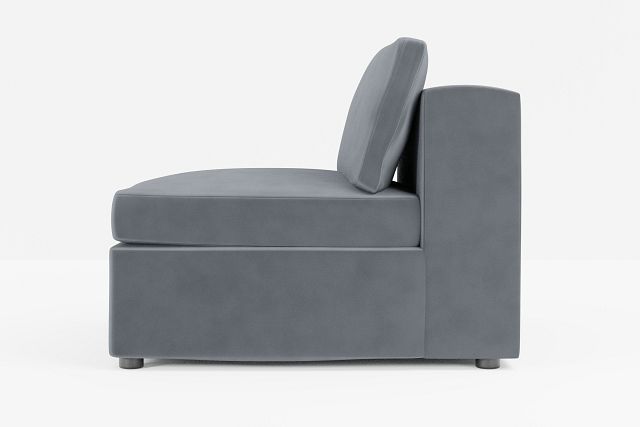 Destin Joya Gray Velvet Armless Chair