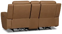 Colton Brown Micro Power Reclining Console Loveseat W/ Power Headrest