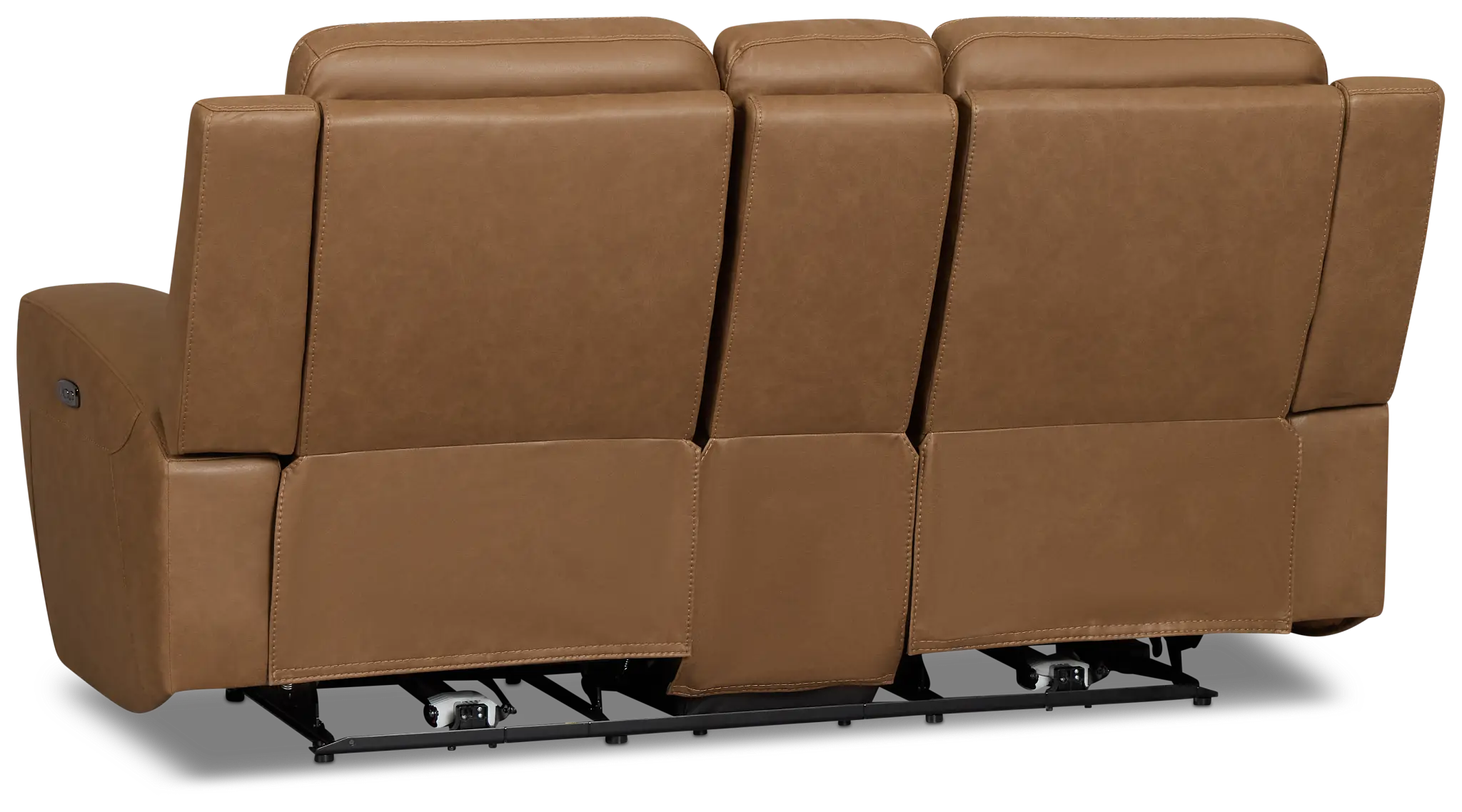 Colton Brown Micro Power Reclining Console Loveseat W/ Power Headrest Colton Brown Micro Power Reclining Console Loveseat W/ Power Headrest