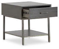 Fulton Dark Tone Wood Rectangular End Table