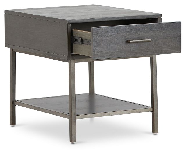 Fulton Dark Tone Wood Rectangular End Table