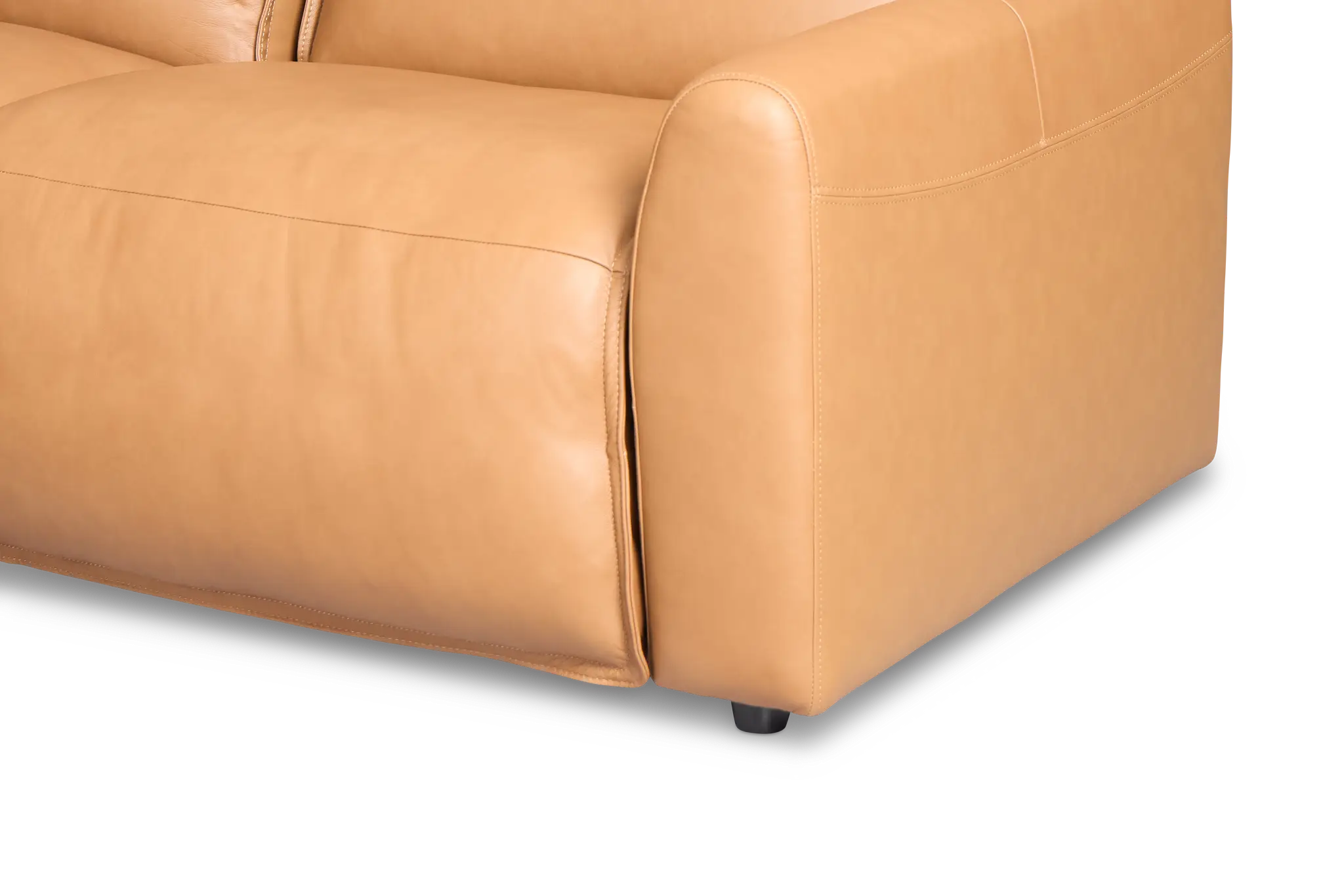 Edison Medium Brown Leather/Vinyl Small Triple Power Reclining Two-arm Sectional Edison Medium Brown Leather/Vinyl Small Triple Power Reclining Two-arm Sectional