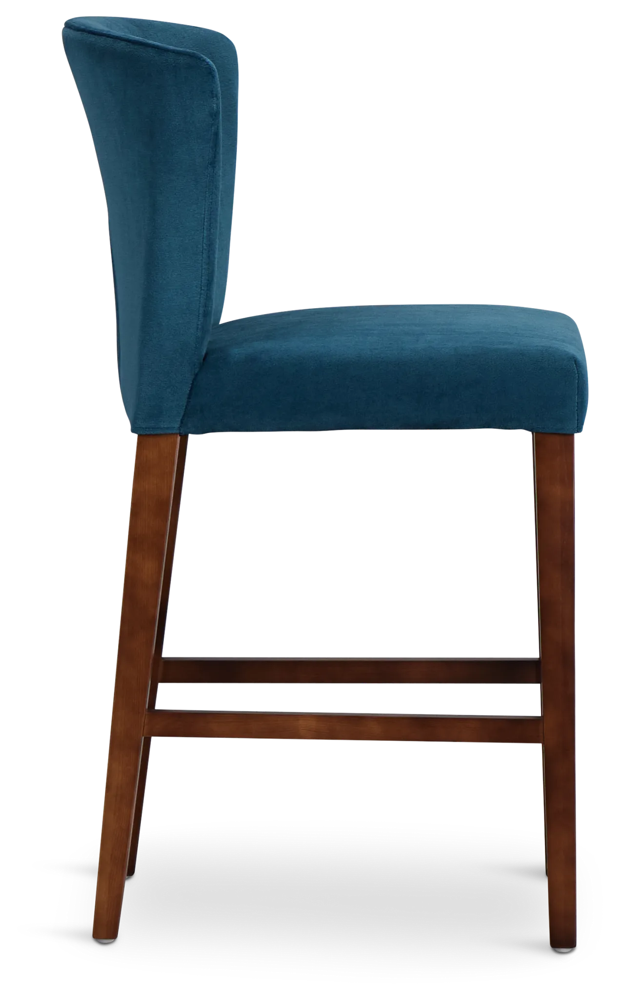 Bentley Dark Blue Velvet 24" Upholstered Barstool