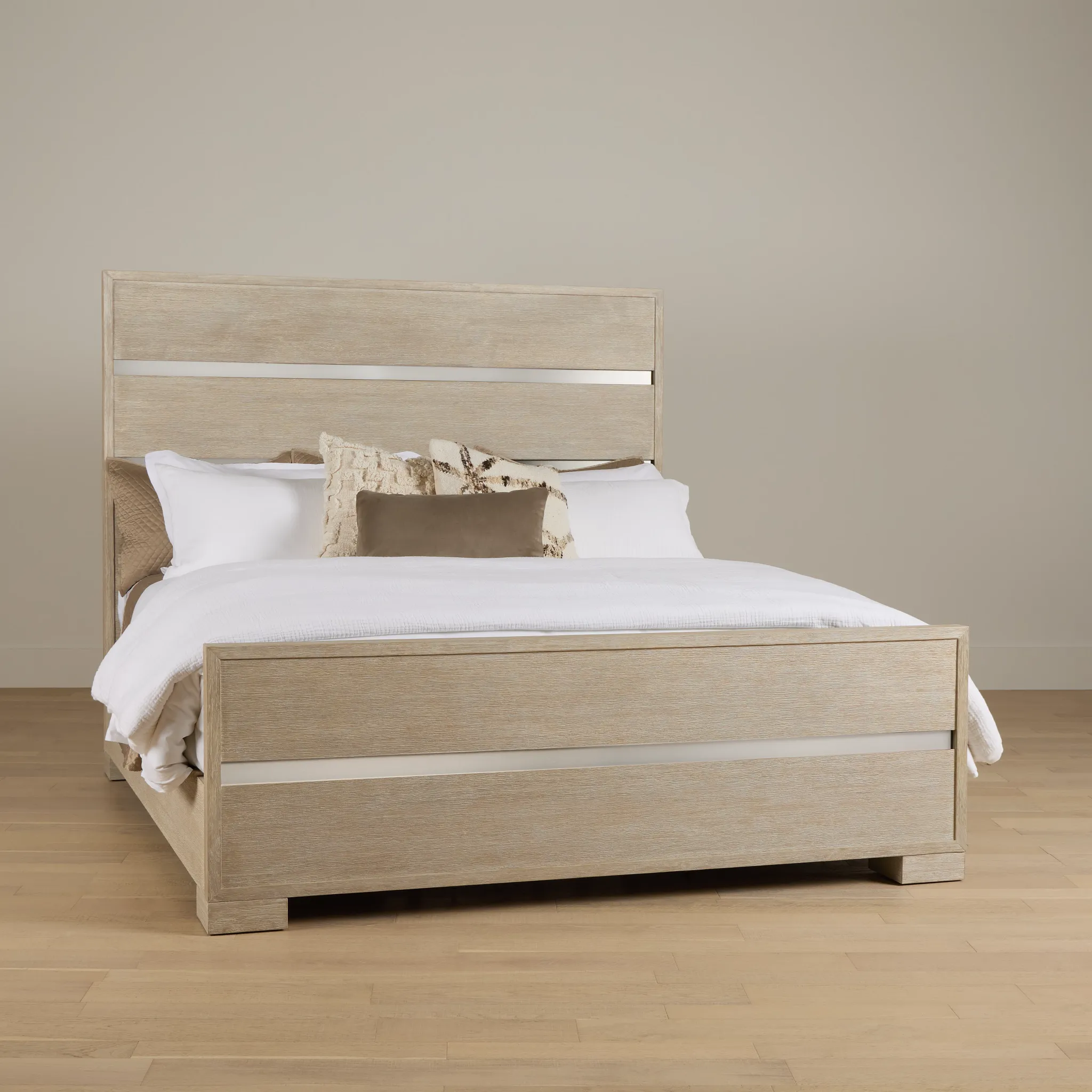Miramar Light Tone Panel Bed