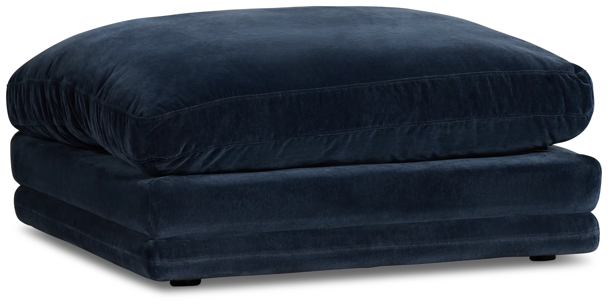 Jules Dark Blue Velvet Ottoman Jules Dark Blue Velvet Ottoman