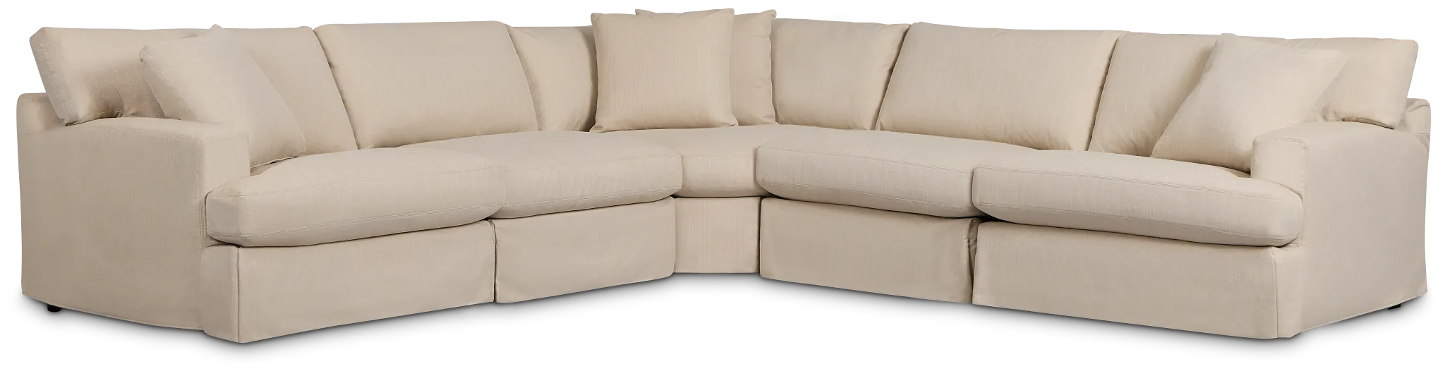 Marren Beige Fabric Large Two-arm Sectional