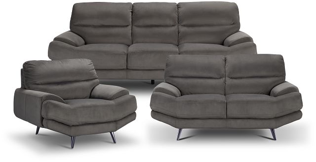 Milana Gray Velvet Living Room