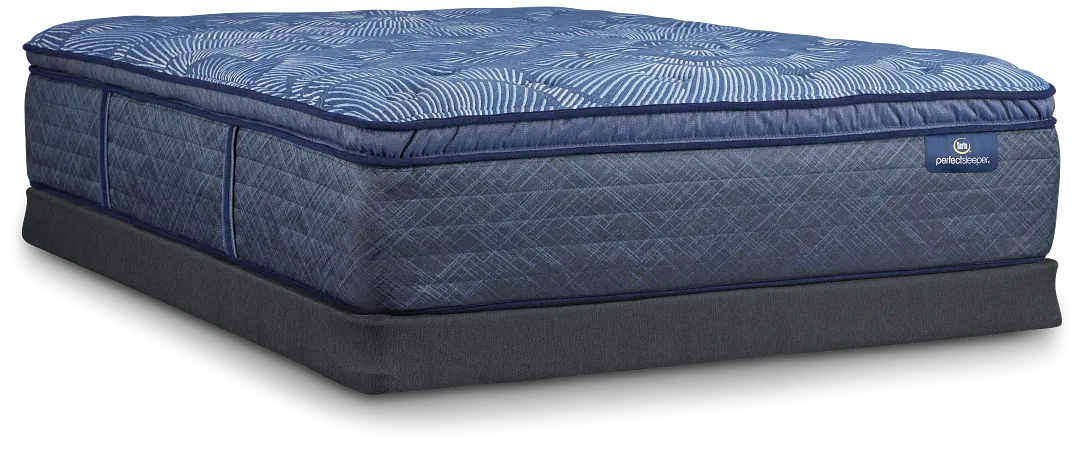 Serta Perfect Sleeper Cobalt Calm Plush Low-profile Mattress Set