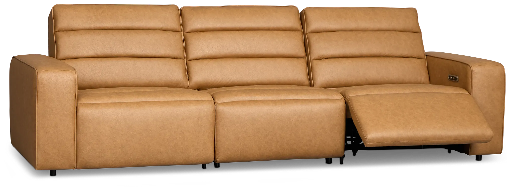 Sawyer Light Brown Micro 3-piece Modular Power Sofa