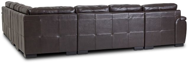 Braden Dark Brown Leather Large Left Chaise Sectional