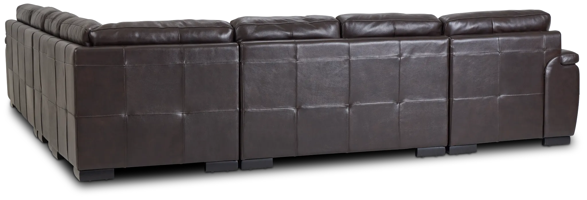 Braden Dark Brown Leather Large Left Chaise Sectional