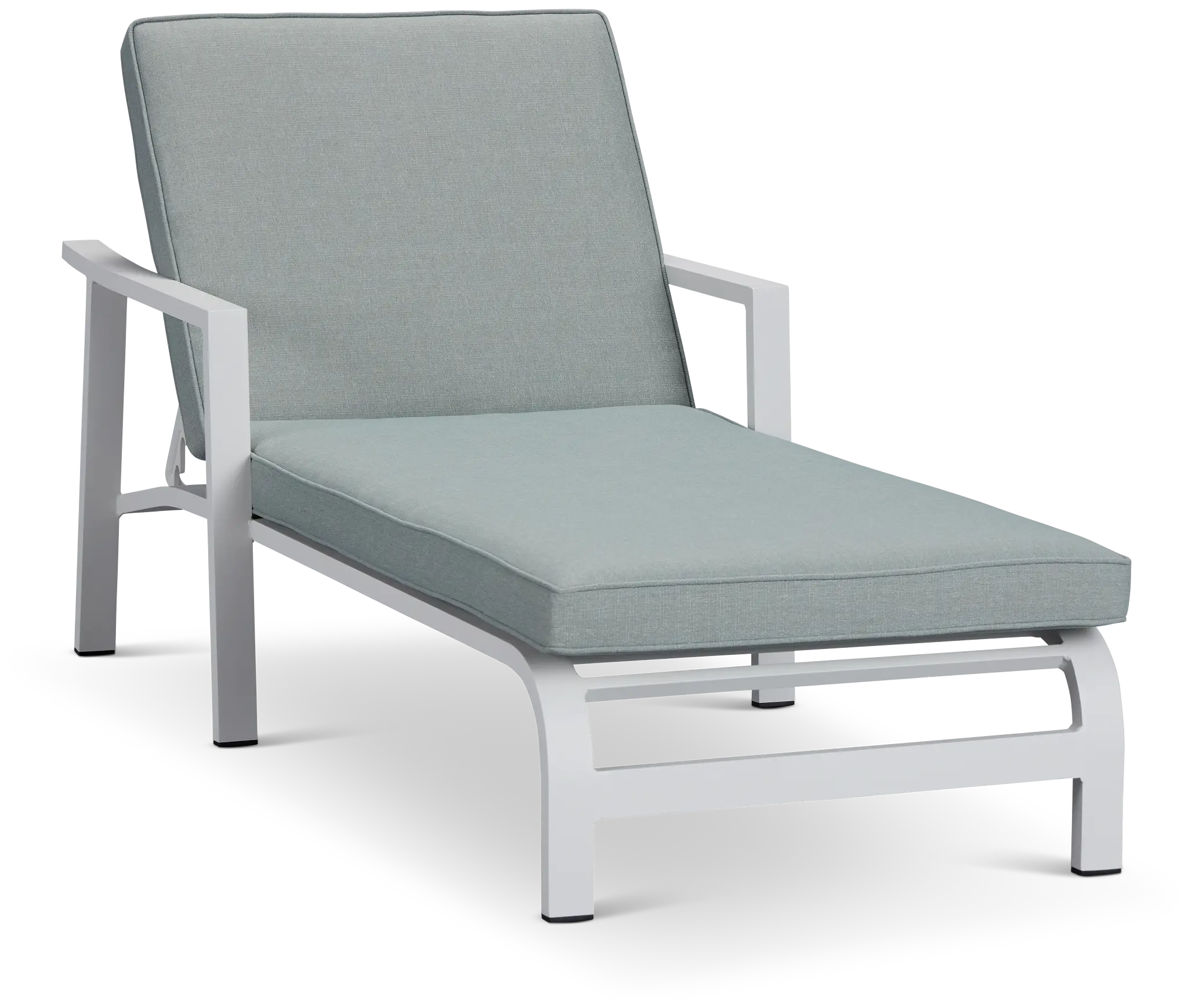 Bahama White Teal Cushioned Chaise Bahama White Teal Cushioned Chaise