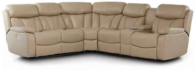 Dustin Beige Micro Right Console Love Reclining Sectional