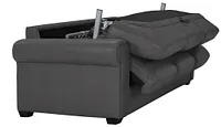 Lincoln Dark Gray Lthr/vinyl Memory Foam Sleeper