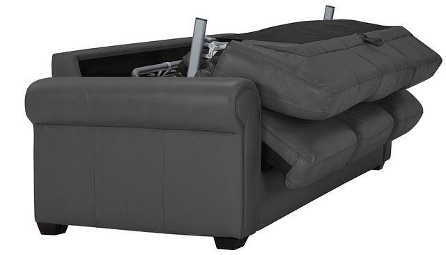 Lincoln Dark Gray Lthr/vinyl Memory Foam Sleeper