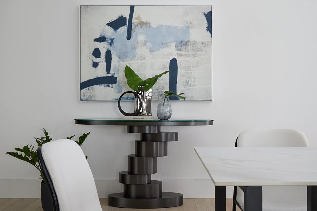 Ambrose Black Glass Console Table