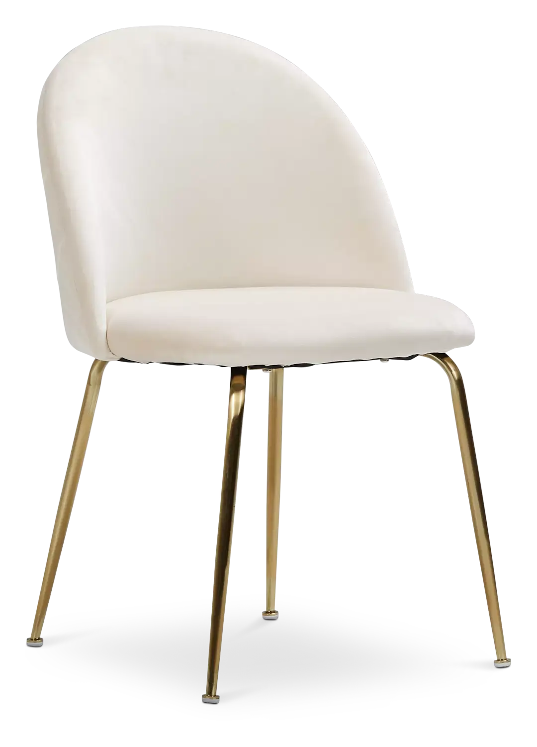 Capri Ivory Velvet Upholstered Side Chair W/ Gold Legs Capri Ivory Velvet Upholstered Side Chair W/ Gold Legs
