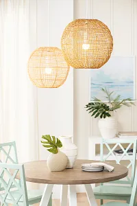 Rattan Large Round Pendant