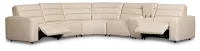Sawyer Ivory Micro Medium Dual Power 2-arm Reclining Sectional