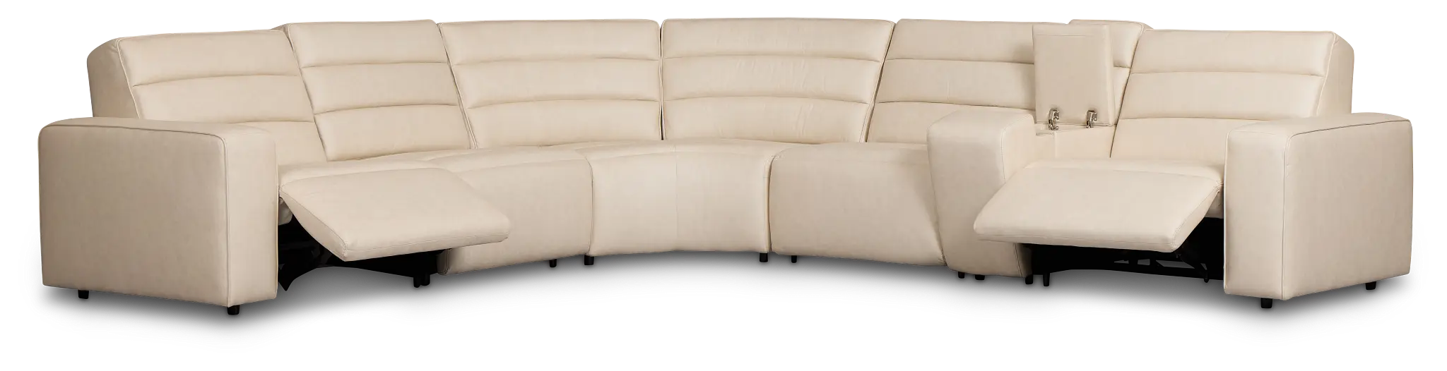 Sawyer Ivory Micro Medium Dual Power 2-arm Reclining Sectional Sawyer Ivory Micro Medium Dual Power 2-arm Reclining Sectional
