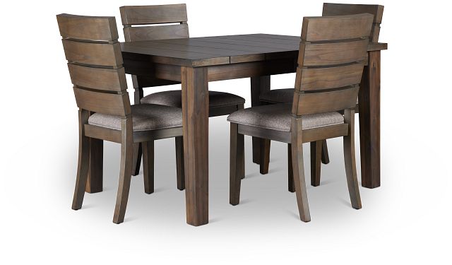 Sienna Gray Rect Table & 4 Slat Chairs