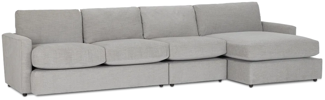 Noah Gray Fabric Small Right Chaise Sectional