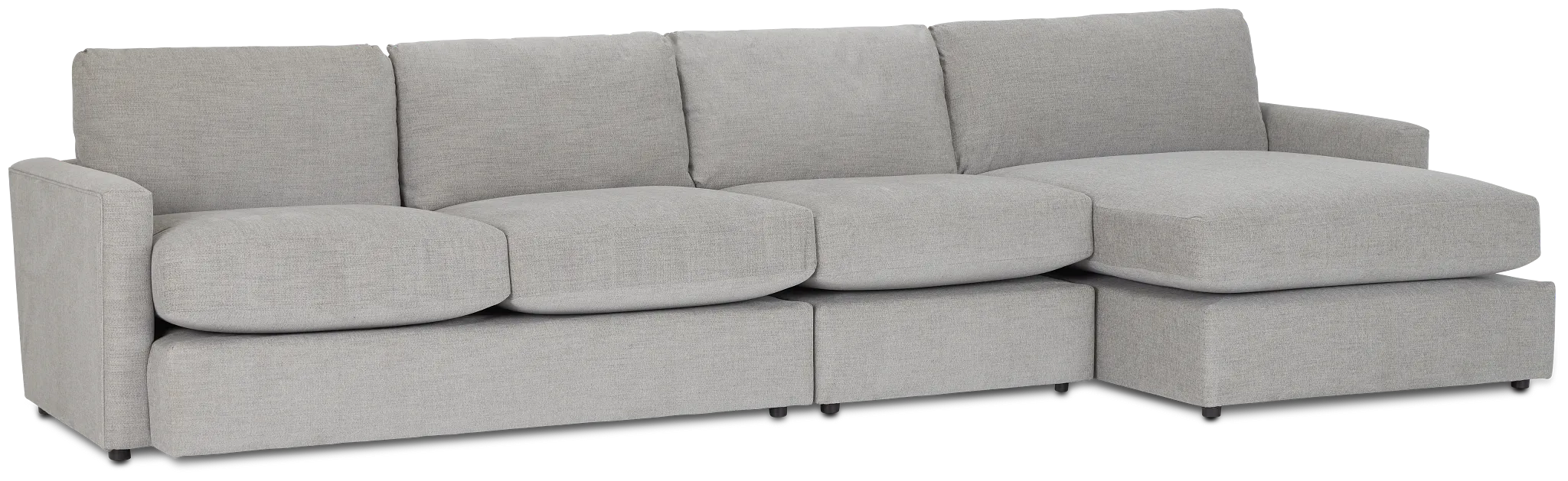Noah Gray Fabric Small Right Chaise Sectional